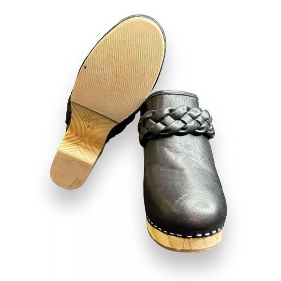 Dolce Vita Hila Womens Black Leather Block Heel Clogs Closed Toe Rope Sz 7.5 - Picture 7 of 8